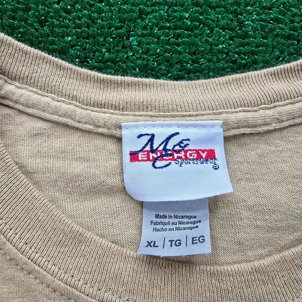 Handcrafted Bourbon Whiskey‎ Tshirt Mens XL Tan Embroidered Whiskey Glass Tee